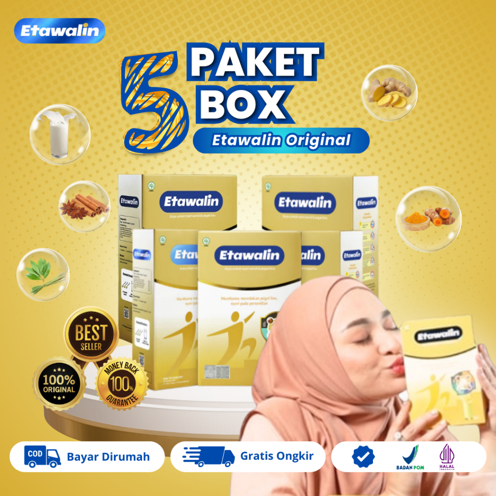 

PAKET 5 BOX ETAWALIN ORIGINAL - SUSU HERBAL ETAWA BANTU MENGOBATI ASAM URAT KOLESTEROL SYARAF KEJEPIT REMATIK
