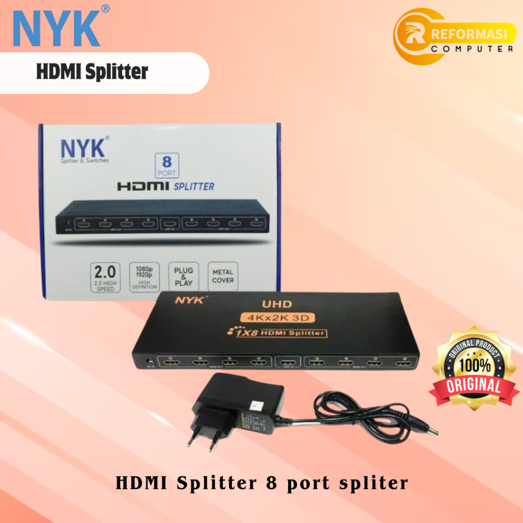 NYK HDMI Splitter 8 port spliter - GRC-HDMI-108 NYK