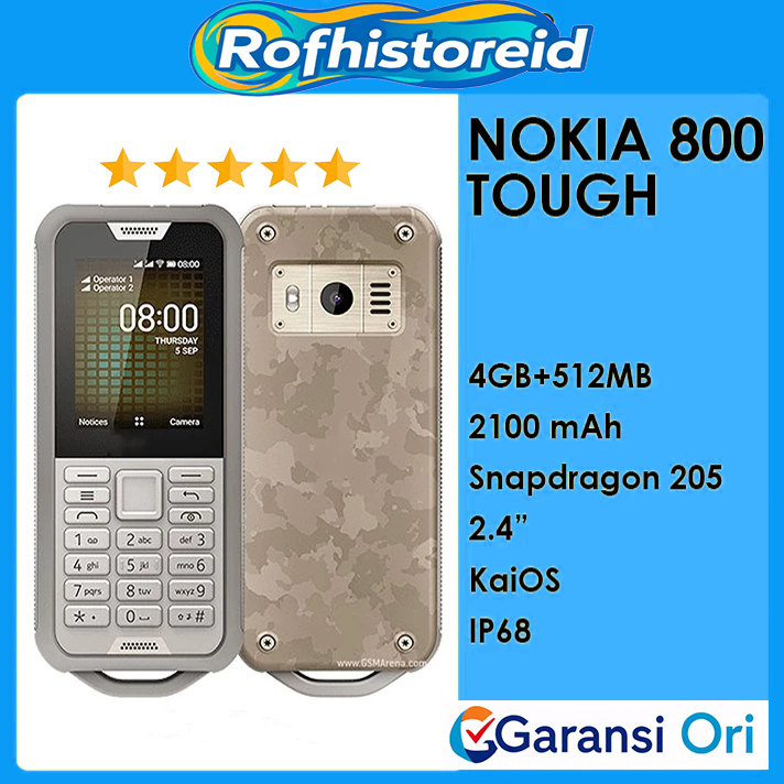 Hp Nokia 800 Tough 4G KaiOS WIFI Hotspot Waterproof Rugged Bisa WA YT Radio 2100mAh Bluetooth