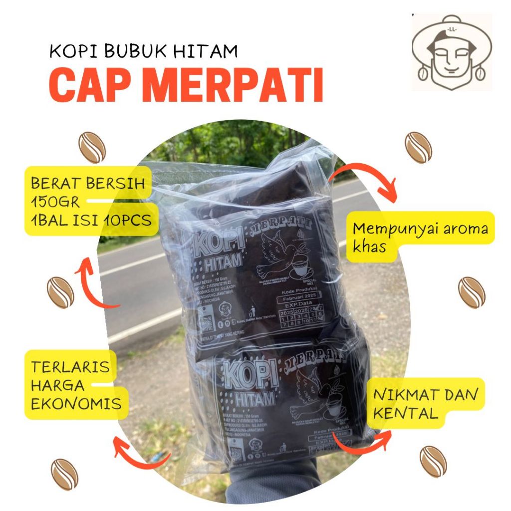 

KOPI BUBUK HITAM TERLARIS 1,5KG ISI 10pcs x 150gr grosir TERLARIS UNTUNG BANYAK DIJUAL LAGI GRATIS GANTUNGAN KUNCI BELI 1BAL