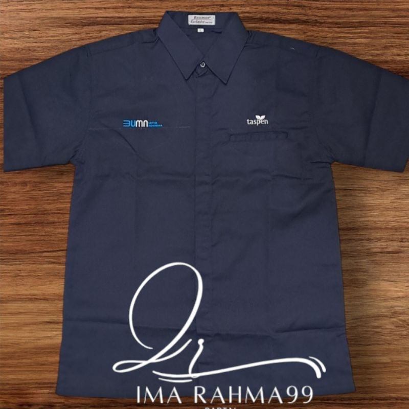 kemeja BUMN TASPEN seragam BUMN TASPEN Baju bumn taspen navy lengan pendek