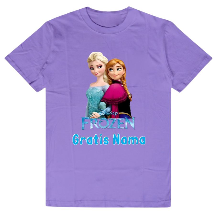 Atasan Kaos Anak Perempuan Baju Kaos Anak Gambar Frozen Kaos Anak Lengan Pendek Gratis Custom Nama