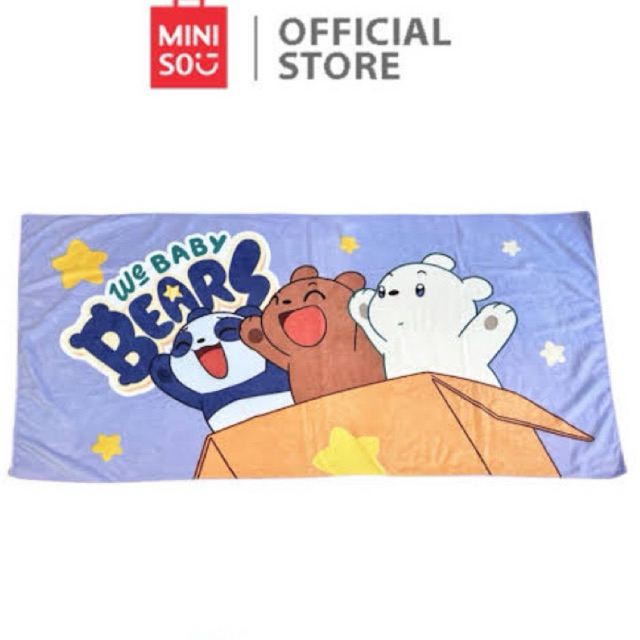 Miniso We Bare Bears Collection Coral Fleece Bath Towel / miniso handuk mandi