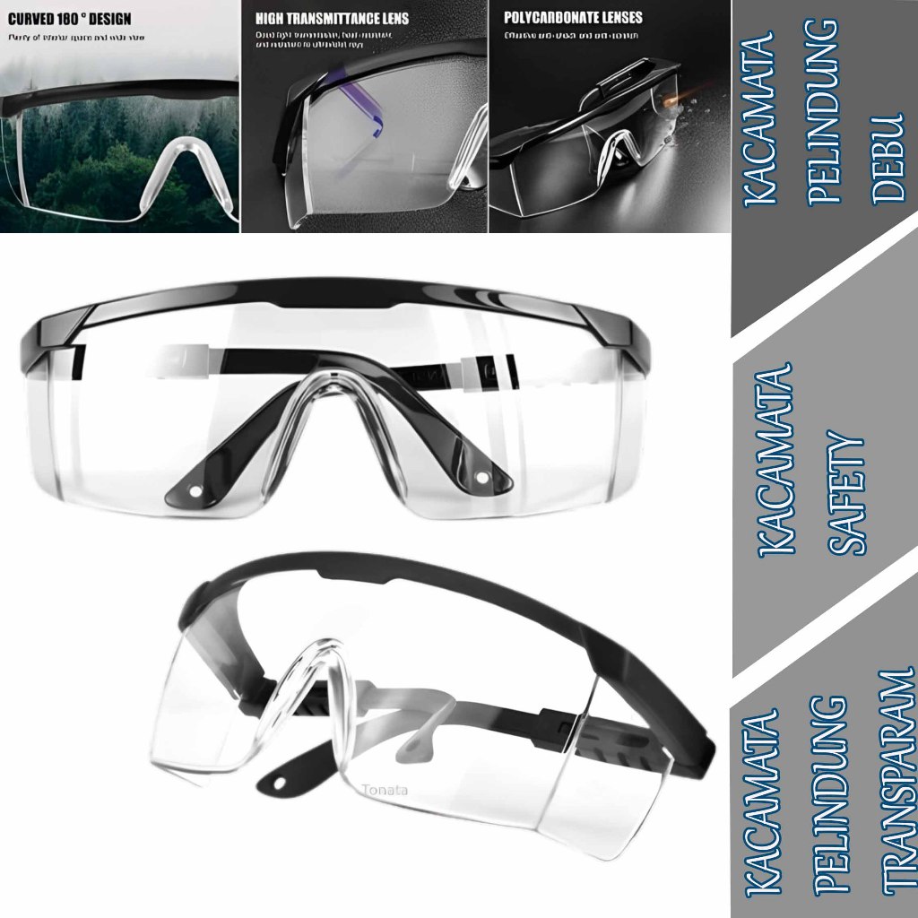 Kacamata Pelindung Transparan - Kacamata Safety - Kacamata Pelindung Debu - 1pcs
