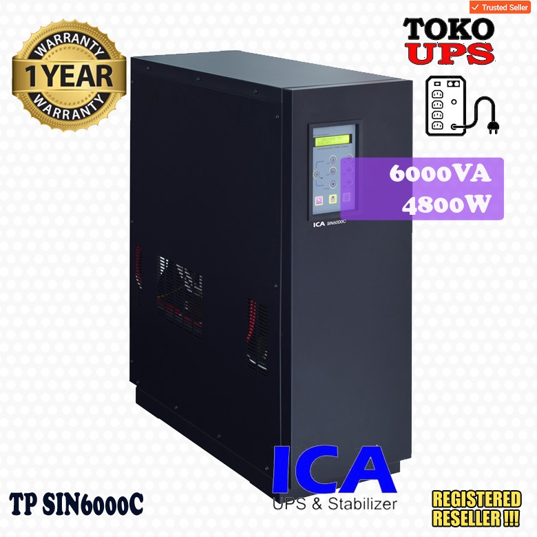 UPS ICA SIN6000C TP SIN6000 6000VA 4800W Online Pure Sinewave Trafo Motor