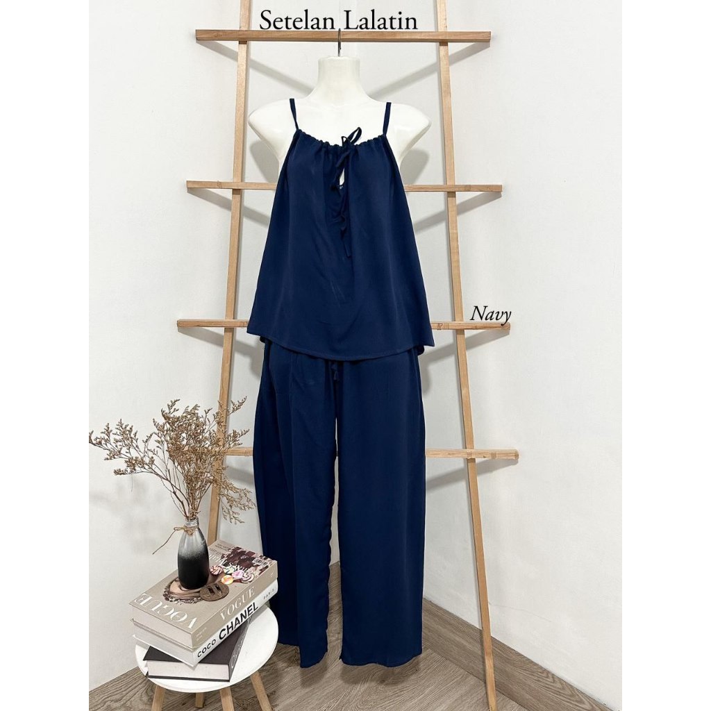 Setelan Babydoll LALATIN Baju Santai jumpsuit Wanita Setelan Celana Panjang modern