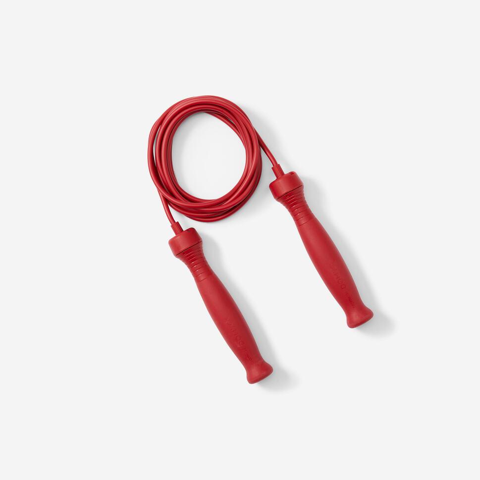 Decathlon DOMYOS Tali Skipping Handle Karet Panjang 3m Adjustable Merah - 8861615
