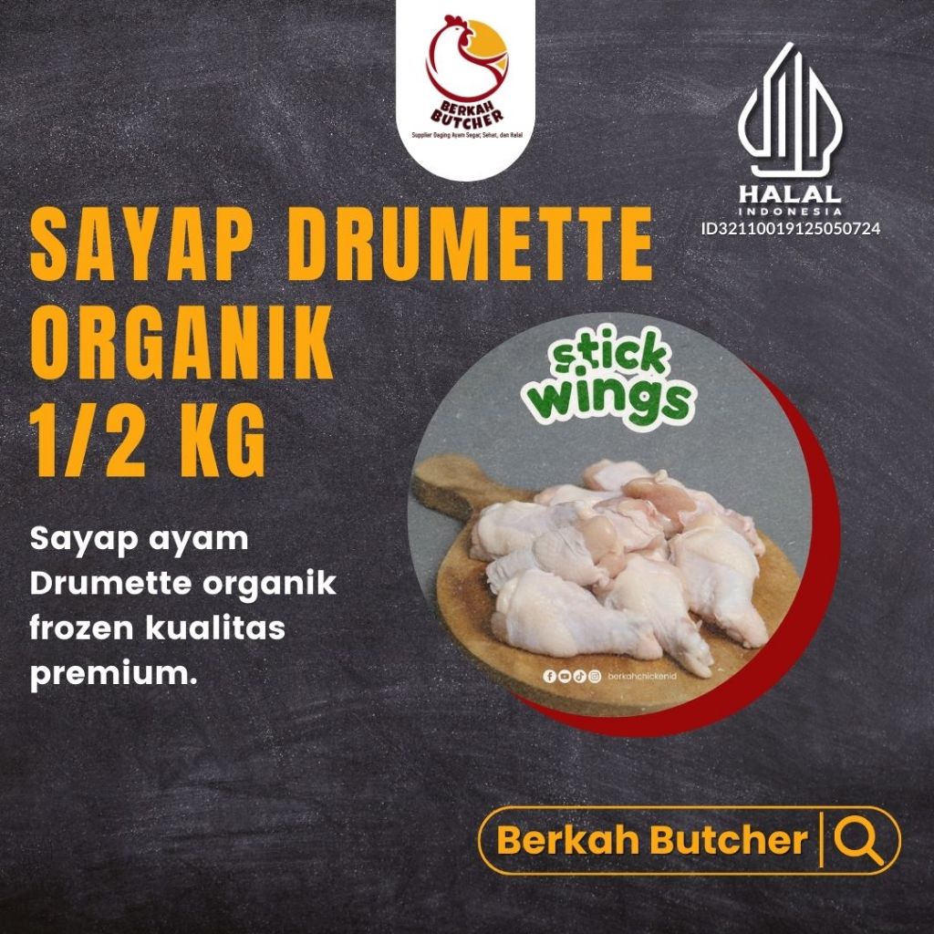 

Sayap Ptong Drumette Organik - Berkah Butcher