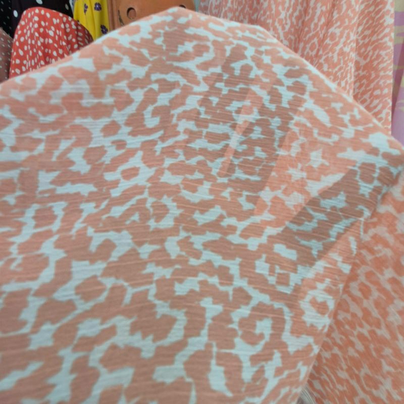 KAIN SIFON KRINGKEL MOTIF MACAN - KAIN SIFON MOTIF LEOPARD - BAHAN KAIN MOTIF MACAN HARGA/0,5M