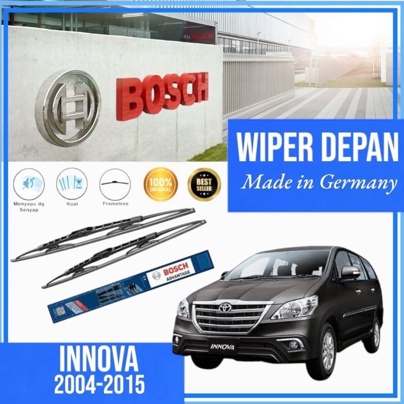 Wiper Blade Kaca Depan Mobil Innova 2004 2005 2006 2007 2008 2009 2010 2011 2012 2013 2014 2015 Bosc