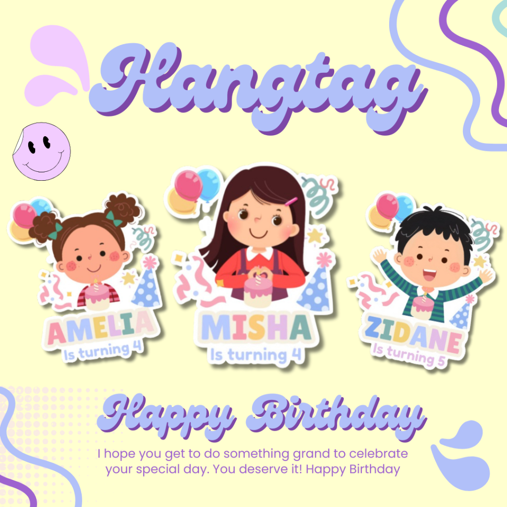 

Hang Tag Kids Ulang Tahun Anak Sticker Bento Birthday Sticker Anak Souvenir +rantai