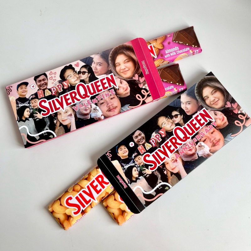 Silverqueen custom foto dan ucapan | silverqueen beruang | silverqueen valentine | box custom