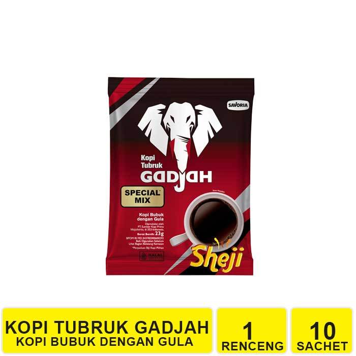 

1 RENCENG ISI 10 SACHET KOPI TUBRUK GADJAH SPECIAL MIX @ 23 GRAM