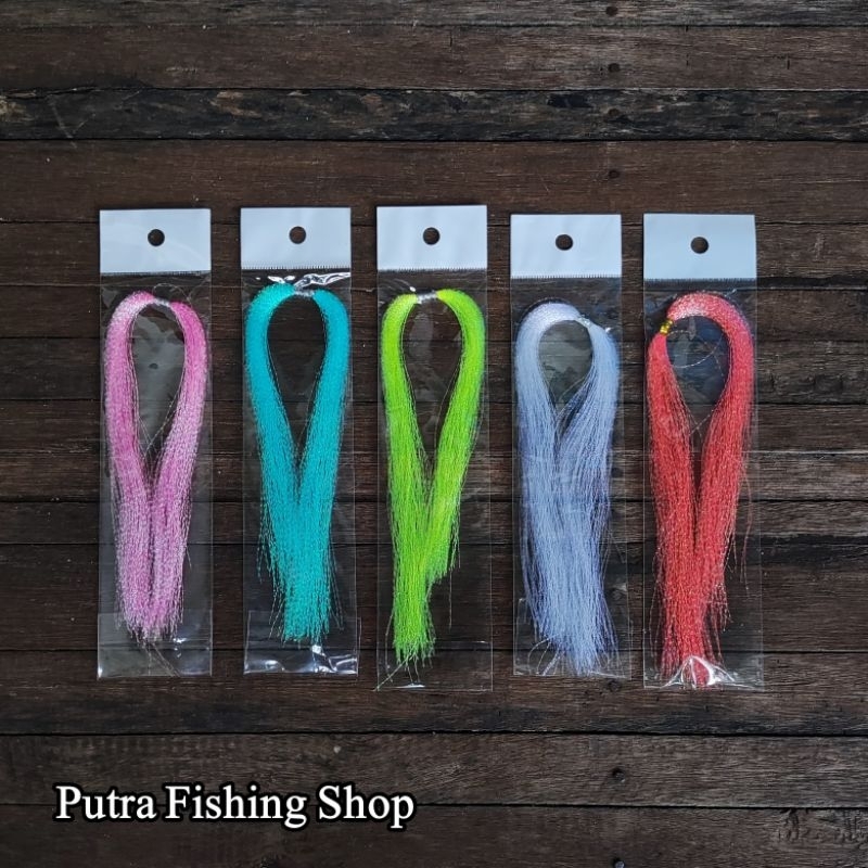 Bulu Mutiara Pancing Assist Hook Sabiki Kotrek Bulu Mutiara Kilap Bulu Halus Bulu Kail Pancing Sabik