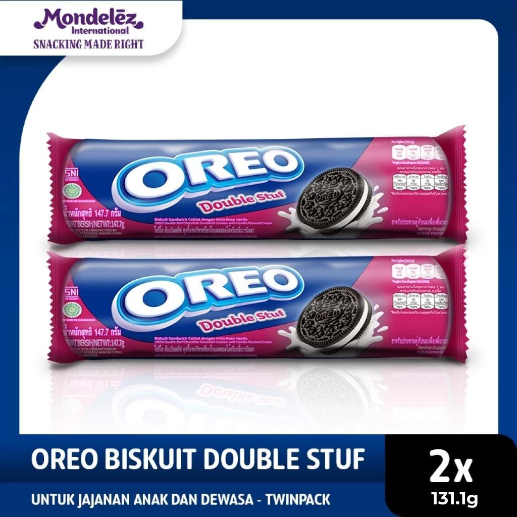 

Oreo Double Stuf 131.1 gr cemilan dengan krim vanilla tebal favorit keluarga - twinpack