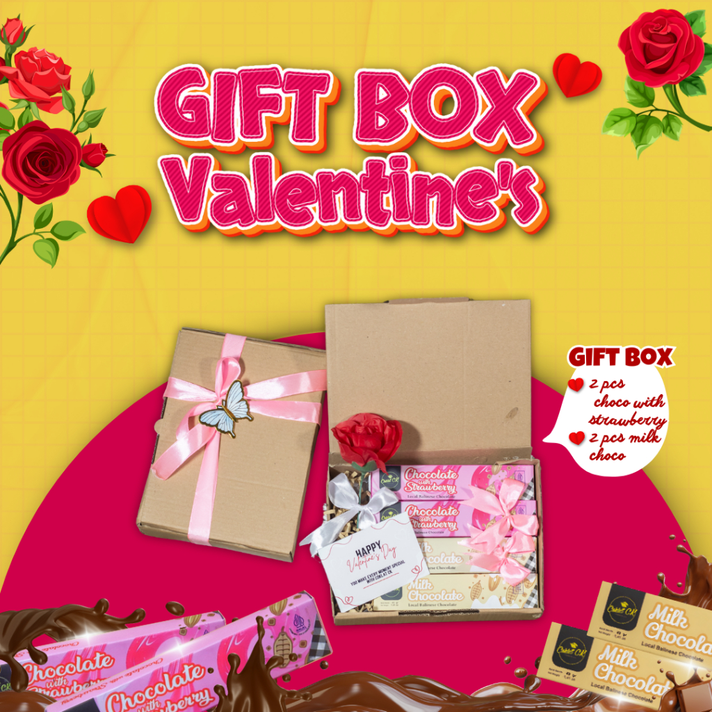 

Coklat CK - Gift Box Valentine's Chocolate Strawberry with Choco Milk Hadiah Hampers Valentine Pacar