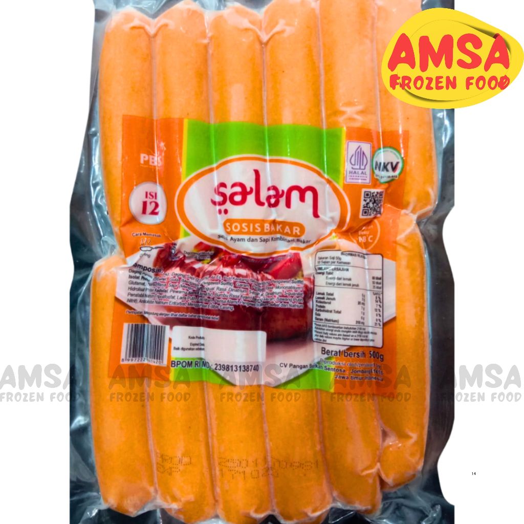 

SALAM SOSIS SAPI BAKAR 500gr ISI 12 PCS