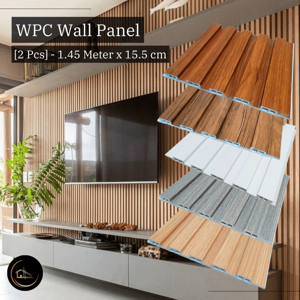 WPC Wall Panel / Wood Panel WPC / Wall Panel PVC / Kisi-Kisi/ Panel Dinding - [1.45m x 15.5cm][2pcs]