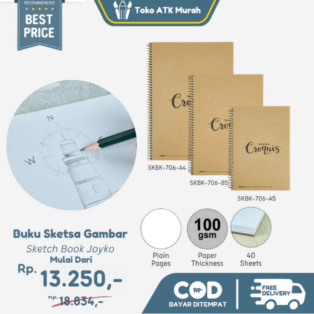 

Sketchbook / Buku Sketsa Joyko A5 B5 A4 SKBK-706 Buku Sketsa Menggambar