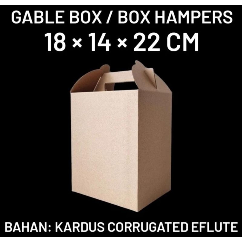 

(MIN ORDER 10 PCS) GABLE BOX 18x14x22 / BOX HAMPERS PARCEL LEBARAN IDUL FITRI NATAL