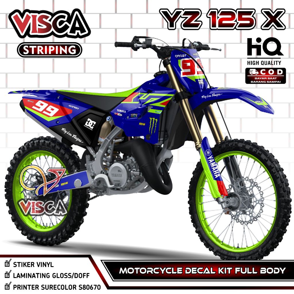 Decal YZ 125 X 2022 Full Body - Stiker YZ 125X Fullbody - Dekal YZ 125 2022 - Striping YZ 125X Varia