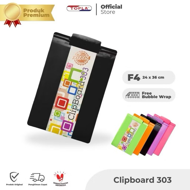 

Topla Clipboard 303 Doff papan dada alas ujian sekolah F4