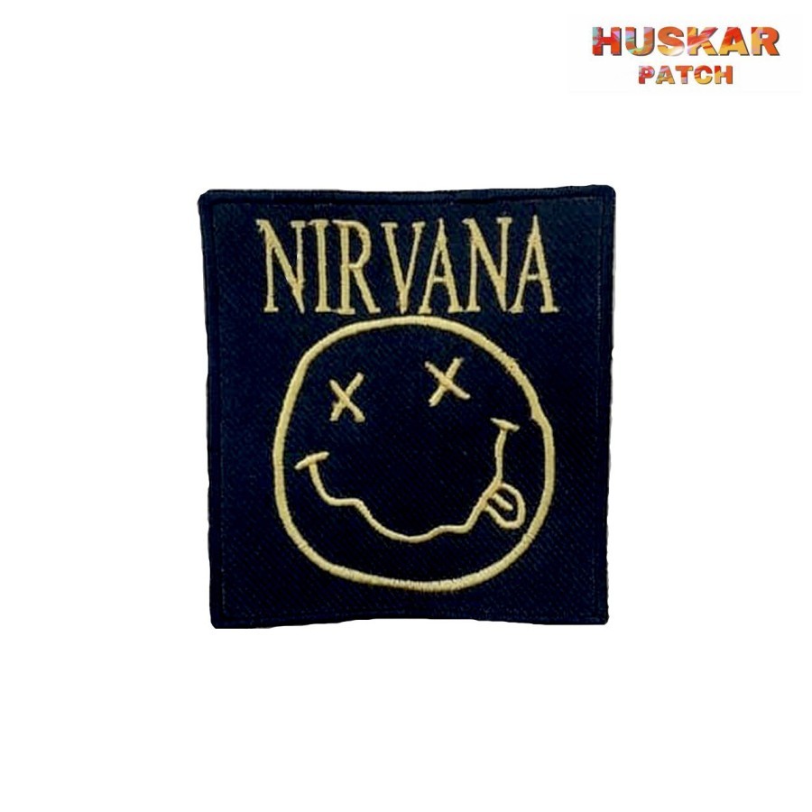 Patch Bordir Emblem bordir Nirvana Band Aksesoris Patches Band Rock Metal