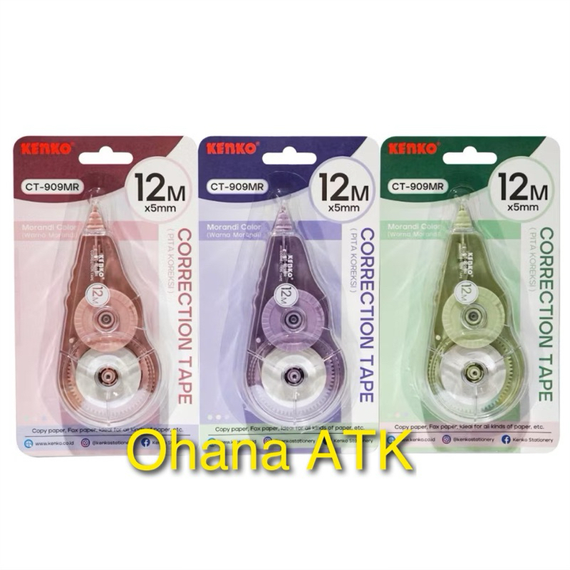 

( 1 BIJI ) Pita Koreksi Correction Tape Kenko CT-909MR Pastel Color