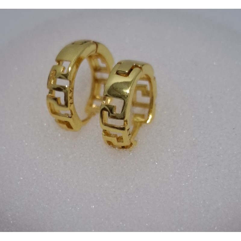 Kerabu Bulat Titanium Anti Karat/Anting Bulat Mewah/Accessoris Dewasa/ Fashion Wanita/Anting Murah