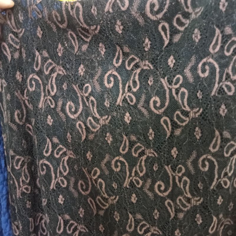 Kain - Kain Rajut Lace Prancis - Kain Rajut Brokat Motif - Kain Tulle Motif