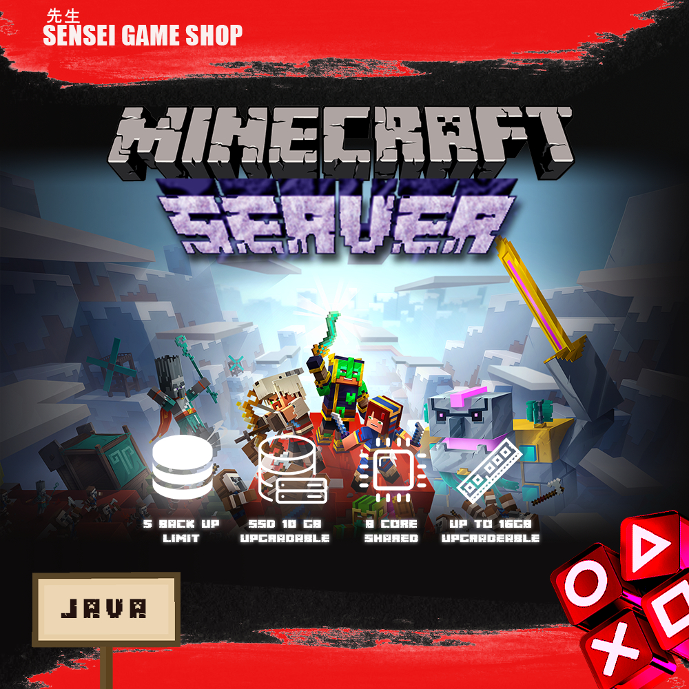 MINECRAFT SERVER JAVA PREMIUM - Online 24 Jam Unlimited Member Bisa Plugin/Mod/Addon/Texture Region 