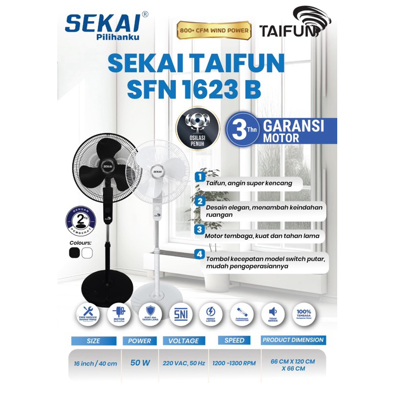Kipas Angin Berdiri, StandFan Sekai 16Inchi