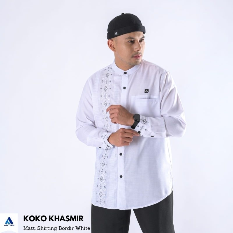 Baju Muslim Pria Koko Lengan Panjang Kasmir Bordir by Antum