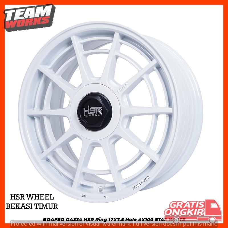 VELG MOBIL RACING BUAT MOBIL BRIO SIGRA AYLA HSR BOAFEO RING 17 LEBAR 75 ET42 PELEK RING 17 WHITE