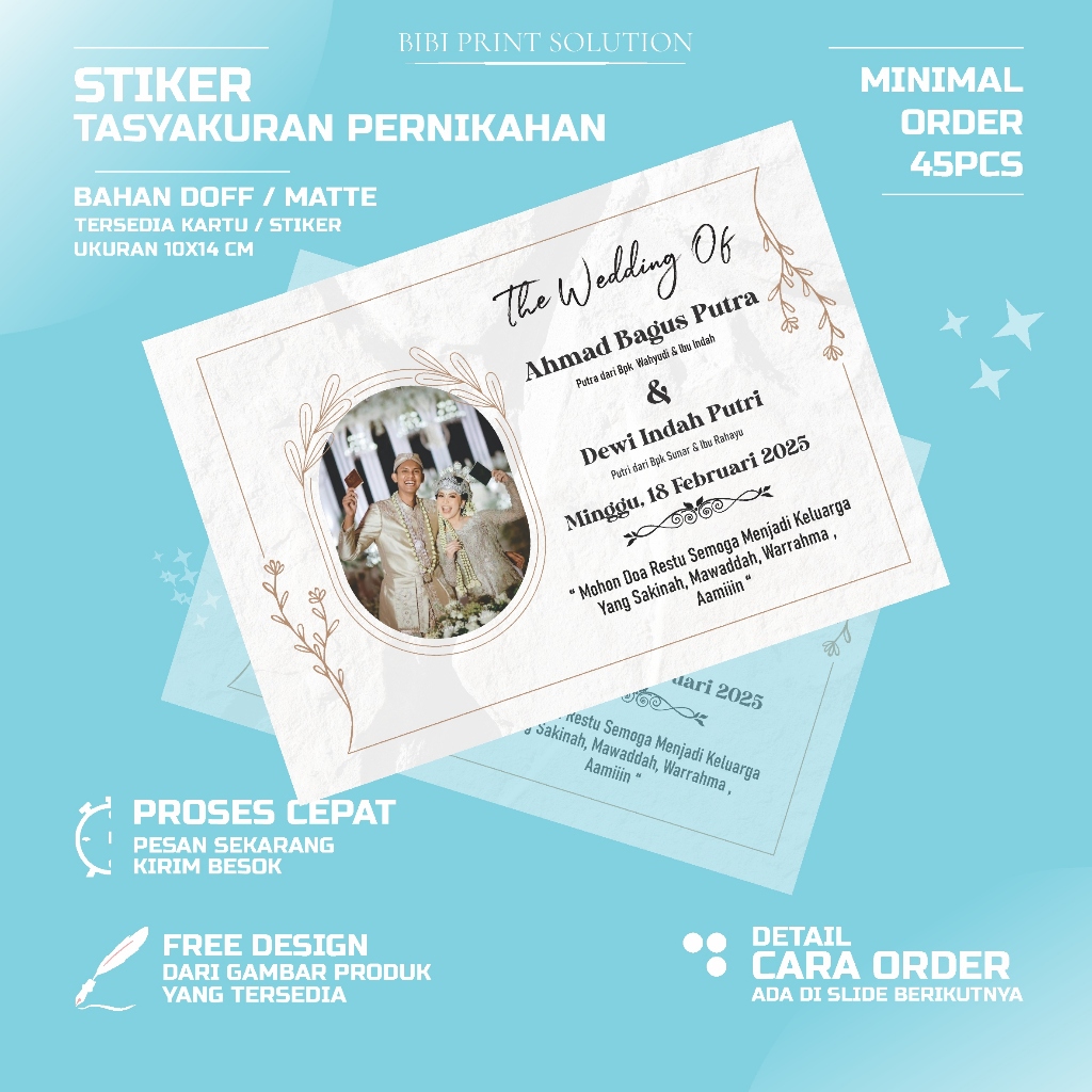 

Sticker Pernikahan Wedding Unduh Mantu Bahan Glossy / Kilap