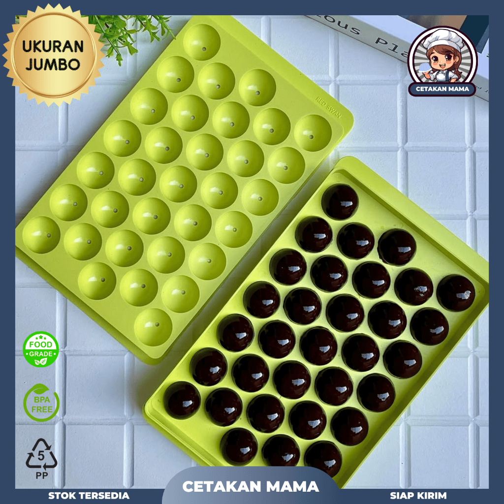 Cetakan Jelly Ball JUMBO Besar Jelly Bulat Buah Agar Es Batu Jumbo Telur Puyuh 33 Cetakan Bulat Roun
