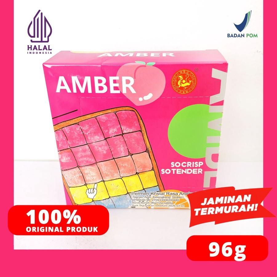 

Permen Lunak Crystal Candy Amber | Permen Kristal Aneka Rasa Buah Isi 12 Pcs 96 Gram