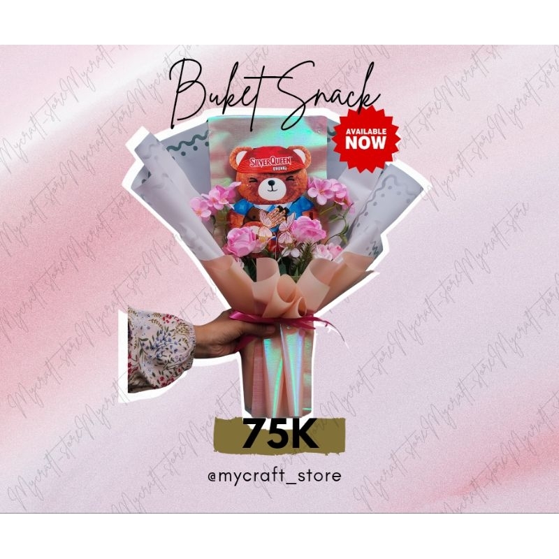 Buket Silverqueen boneka beruang + 2pcs silverqueen(Requestcustomer)
