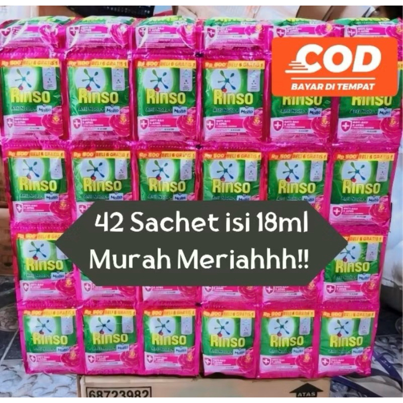 rinso cair 42 pcs murah rinso cair 500 18 ml
