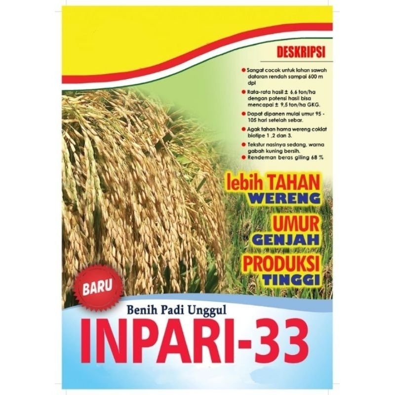Benih Padi Unggul INPARI-33 Kemasan 1kg