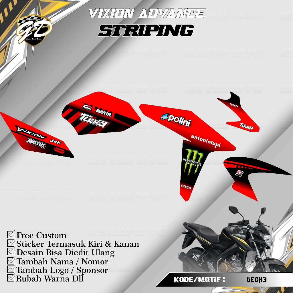 Striping Vixion NVA Striping Vixion Advance Tech3