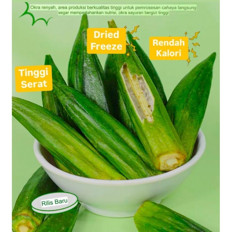 

Okra Crispy 200gr | Cemilan diet kaya serat | Kripik okra Viral
