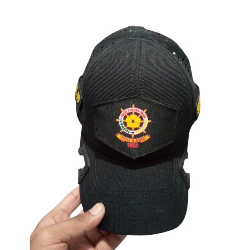 Topi Coak Tactical Logo Satpol PP Warna Hitam Bahan Original