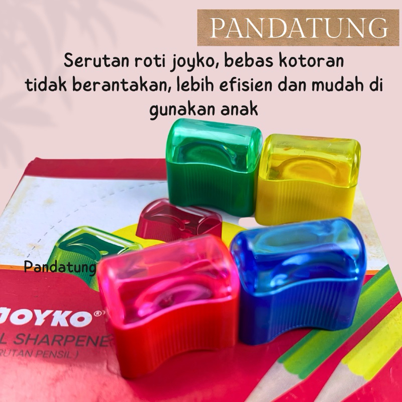 

1 pc Serutan rautan roti joyco pensil pinsil sharpener murah sekolah anak TK SD PAUD BIMBA menggambar les belajar anak anti dust tanpa kotoran joyco PDT