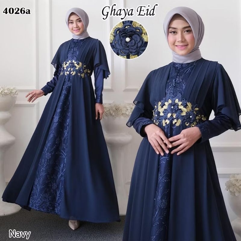 PRELOVED - Gamis Pesta Maxmara New Ghaya Warna Navy