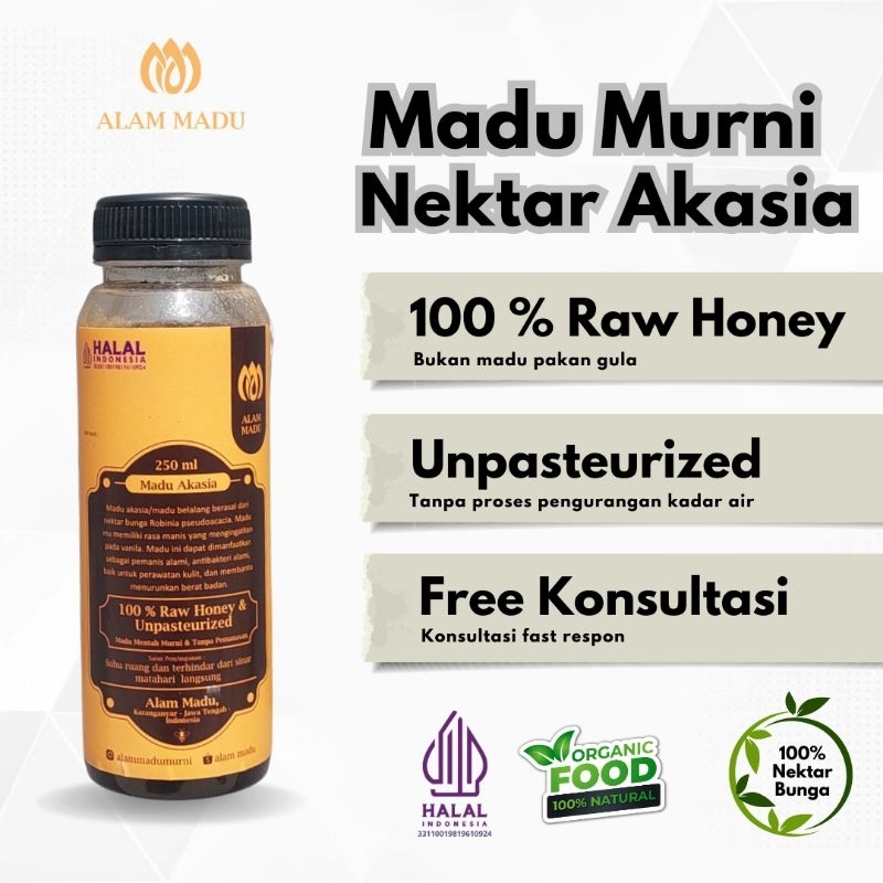 

Alam Madu - Madu Murni Asli Nektar Akasia 250 ml - Jambi / Riau - 100 % Raw Honey