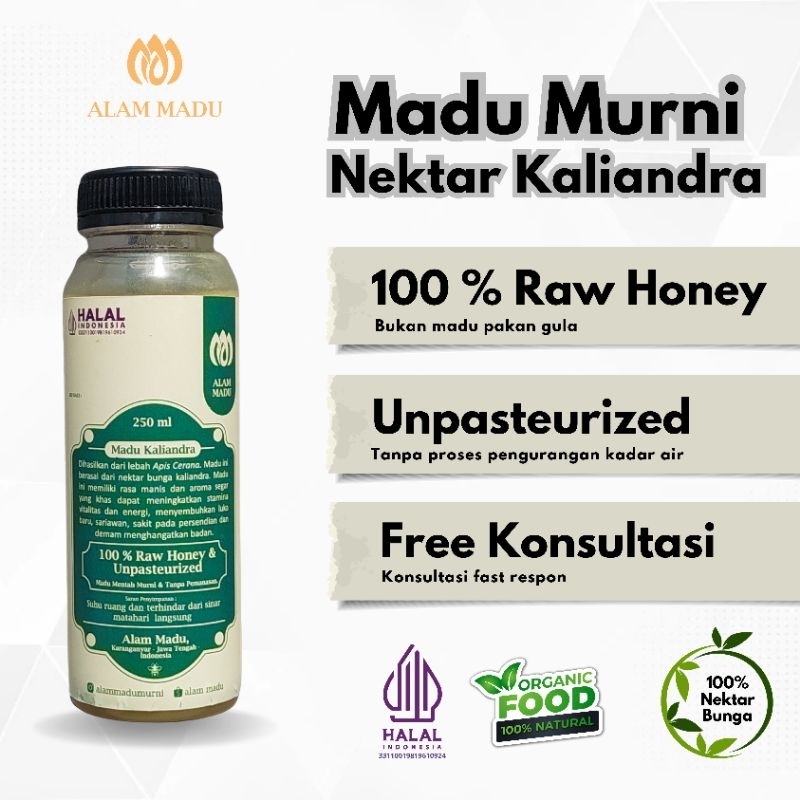 

Alam Madu - Madu Murni Asli Nektar Kaliandra 250 ml - Jepara - 100 % Raw Honey