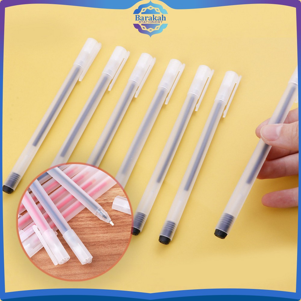 

Pena Perlengkapan Sekolah Ballpoint / Pena Gel Alat Tulis Pulpen 0.5mm Motif Polos Simple / Pulpen Cair Kantor Sekolah Barakah Stationery A46