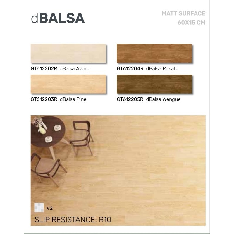 Roman Granit dBalsa 60x15 Balsa granit motif kayu untuk lantai dan dinding tembok indoor outdoor