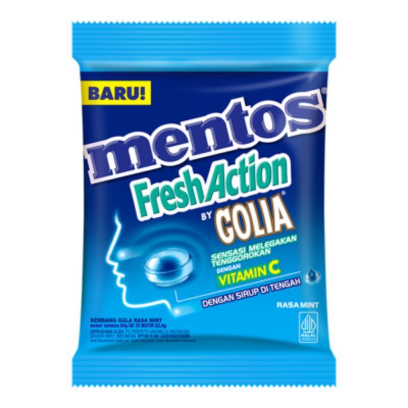 

Mentos Fresh Action by Golia Permen Rasa Mint 84 g